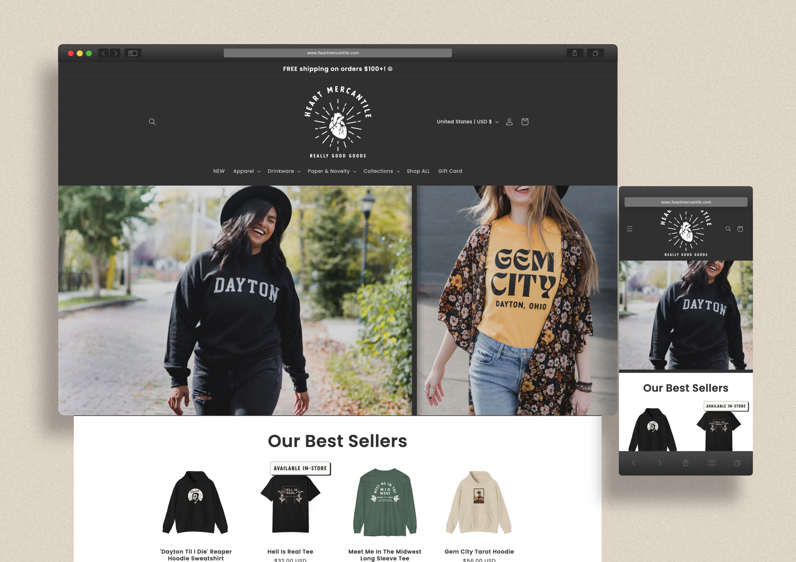 Heart Mercantile Responsive Web Design