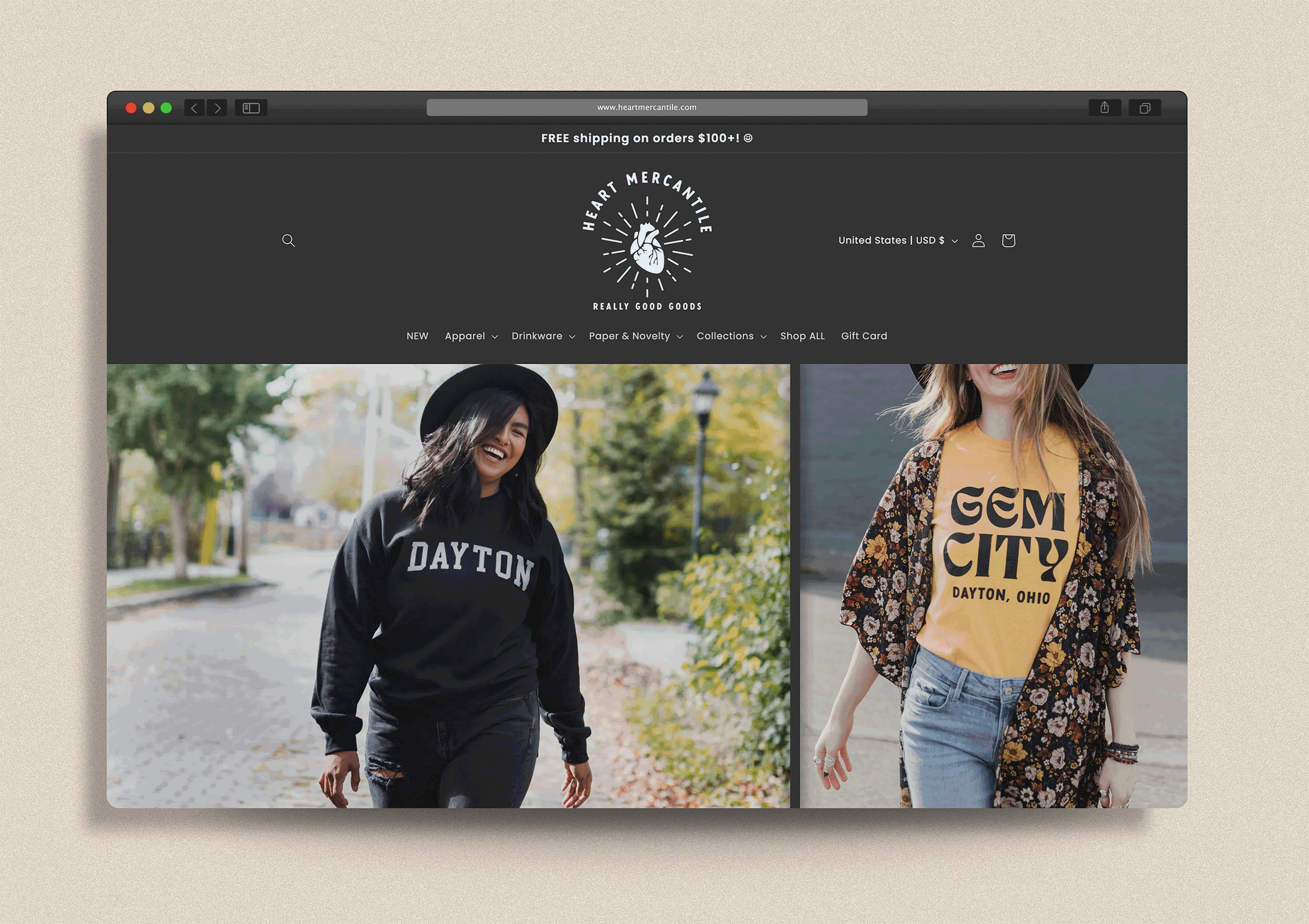 Scrolling Home Page of Heart Website